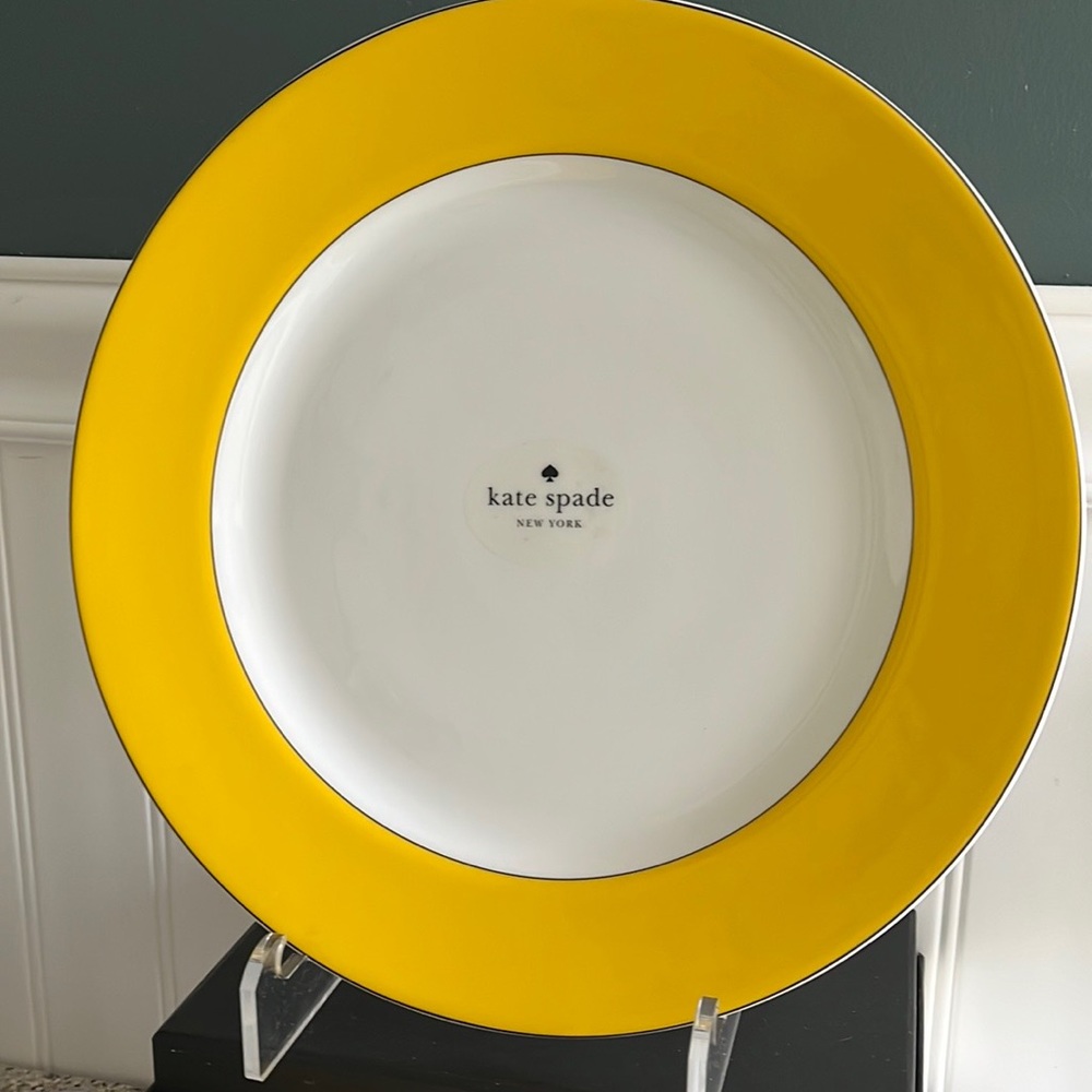 Kate Spade LENOX RUTHERFORD CIRCLE YELLOW Dinner Plate 1pc / 11.2” BNWT